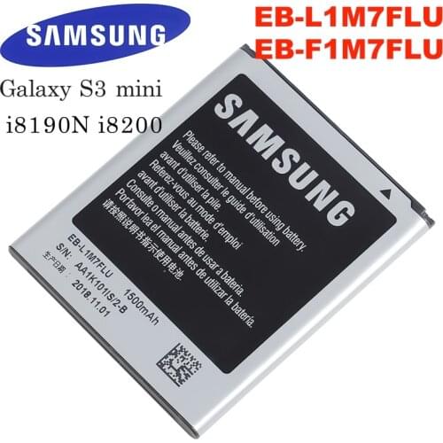 EB-L1M7FLU EB-F1M7FLU SAMSUNG Original battery For Samsung Galaxy S3 Mini GT-I8190 i8160 I8190N GT-i8200 S7562 S762 G313 1500mAh