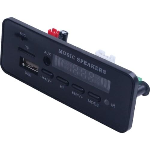 Elistooop MP3 WMA Decoder Board Wireless Bluetooth 5V 12V Car Audio USB TF FM Radio Module Color screen MP3 Player with Remote