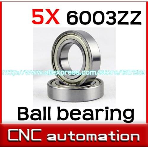 5pcs Deep Groove Ball Bearings 6003ZZ 17*35*10 mm radial shaft