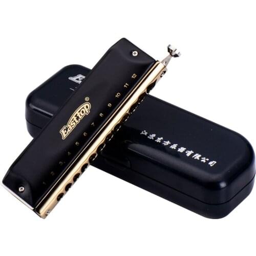 Easttop chromatic harmonica T1248 ABS Comb Key of C gaita cromatic Armonica Cromatica Mouth Ogan Instrumento with whole Semitone