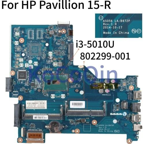 KoCoQin Laptop motherboard For HP Pavillion 15-R 250 G3 Core I3-5010U SR23Z Mainboard AS056 LA-B972P 802299-001 802299-601