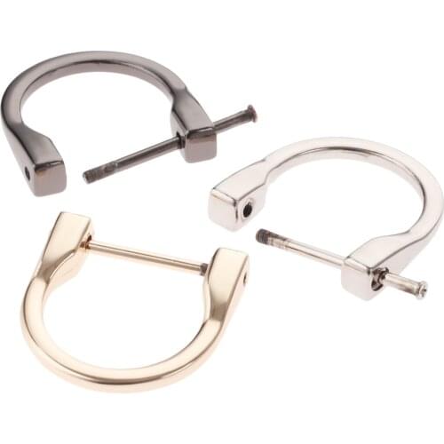 2Pcs Metal D Ring Buckles Detachable Handbag Leather Shoulder Hand Bag Purse DIY Strap Belt Web Screw D Ring Buckle Clasp 25mm