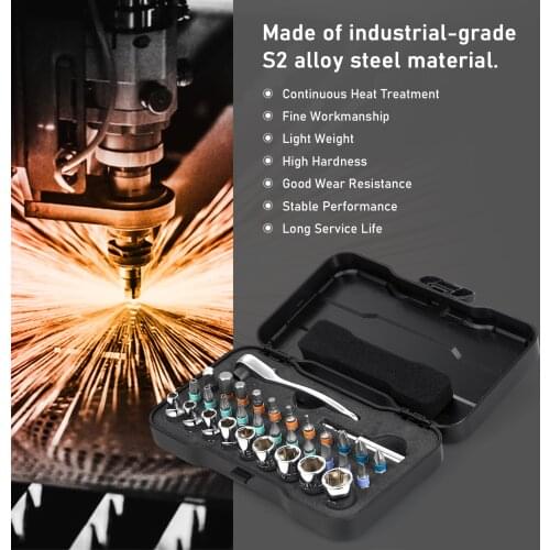 33-In-1 Multipurpose Ratchet Sleeve Set Screwdriver Ratchet Wrench Sleeve Screwdriver Bits Set Magnetic Bits DIY Repair Tool Set