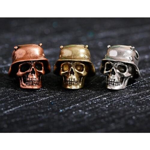 Retro Style Fashion Beads 1 Piece/Lot Helmet Shot Soldier Skull Shape Beads For Handmade DIY Hand-Knitted Bracelet 2020 Jewelry