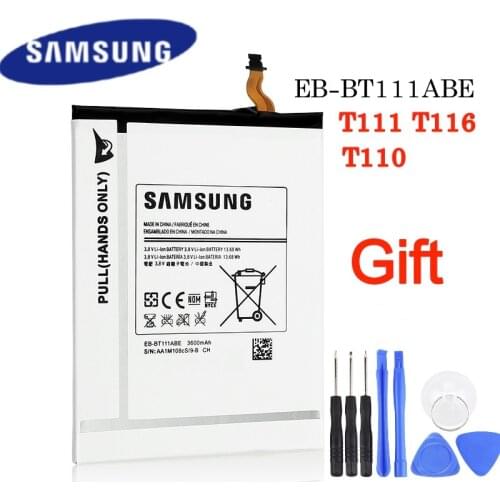 SAMSUNG Original Tablet Battery EB-BT111ABE 3600mAh For Samsung SM-T110 SM-T111 T116 EB-BT115ABC Replacement Batteries + Tools
