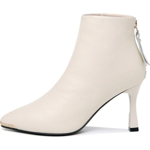 Pointed Stiletto Boots, Back Zipper, Solid-Color WomenS Boots, Platform WomenS Shoes