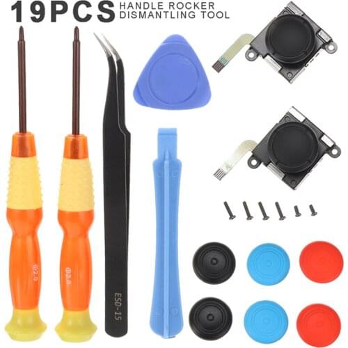 Portable Game Handle Controller Repair Tool Kit High Quality 19-in-1 3D Analog Sensor Stick Joystick Replacement Parts
