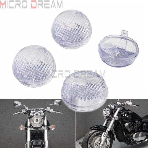 4pcs ABS Plastic Clear Turn Signal Light Lens Cover For Kawasaki Vulcan 1600 Classic Smoke/Orange 2.75" Indicator Lense Covers