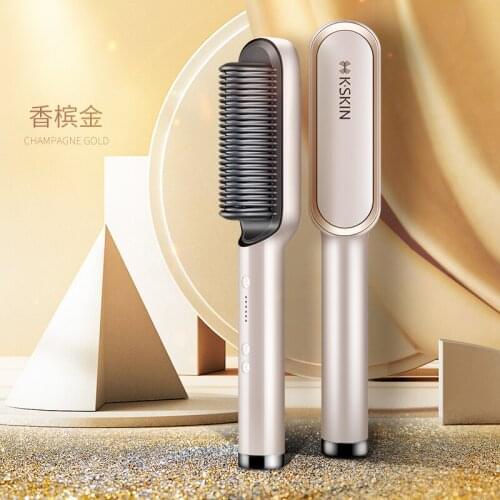 Double function straight curly hair Hot comb iron Constant temperature Hair straightener Portable hair curler hair styling tools