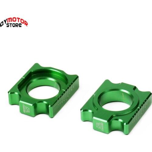 CNC Billet Axle Block Chain Adjuster For KX125 250 KX250 450F KLX450R Dirt Bike MX Motocross Off Road Motorcycle Free shipping