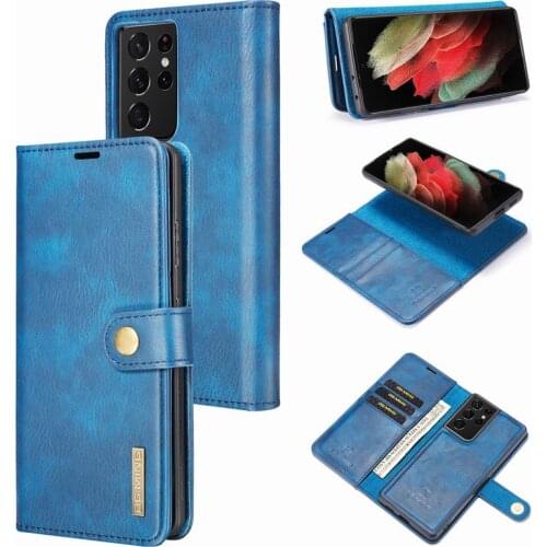 S21 Ultra Flip Cover For Samsung Galaxy S21 Plus S 21 Case Retro Leather Wallet 2 in 1 Magnetic Detachable Phone Bag Case Coque