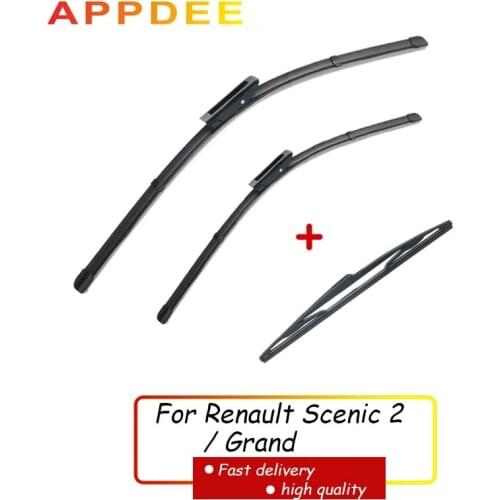 APPDEE Wiper Front Rear Wiper Blades For Renault Scenic 2 / Grand 2005-2009 Windshield Windscreen Front 26"22"10"