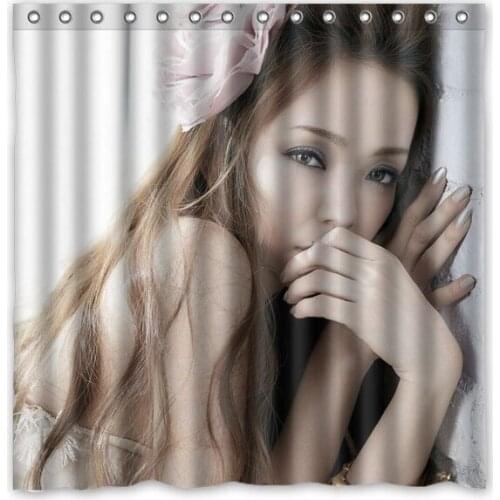 Namie amuro Printed Bath Shower Curtains Waterproof Polyester Fabric Curtain For The Bathroom with 12 Hooks