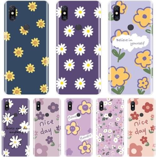 Daisy Flower Yellow Floral Purple Phone Case Silicone For Xiaomi Mi Max Note 1 2 3 Soft Back Cover For Xiaomi Mi Mix 1 2 2S 3