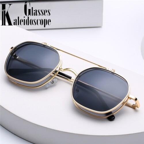 New Steampunk Sunglasses Vintage Metal Sun Glasses Men Brand Designer Shades for Women Retro Eyewear UV400