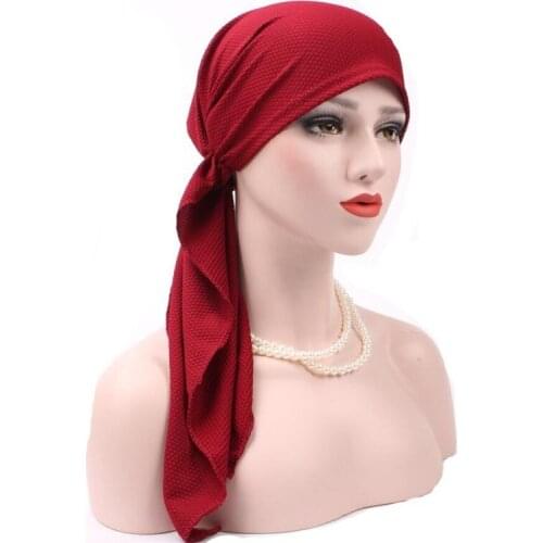 Turban Women Hat Muslim Nail Headbead Two Color Braided National Hats Manufacturer Wholesale Chemotherapy Cap Lady Hijabs Girls