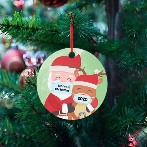 Christmas Decoration Ornaments 2020 Santa Claus Masked Souvenir Christmas Tree Hanging Pendant Crafts новогодние украшения 2021