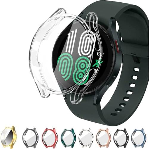 Protective Case for Samsung Galaxy Watch 4 40mm 46mm Full Coverage Soft TPU Screen Bumper Cover Watch4 40mm 46mm Protector Shell