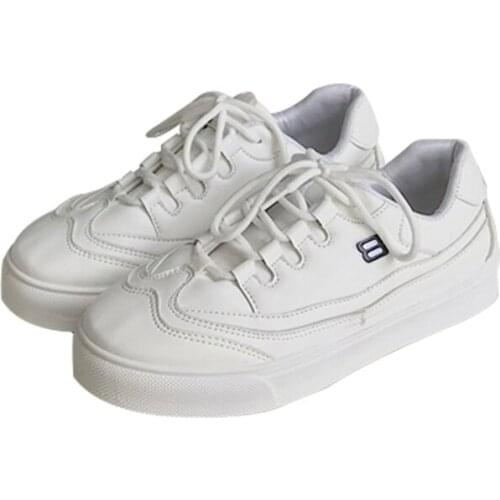 Leather Solid Color Shoes Female 2019 Spring Korean Version Of Torre Shoes Ulzzang Harajuku Super Fire Ins Sneakers Shoes