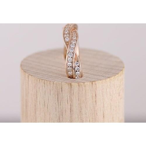 Bewill Real 925 Sterling Silver Ring Rose Gold With Crystal Wheel Of Fortune Ring For Women Wedding Party Gift Fashion Jewelry