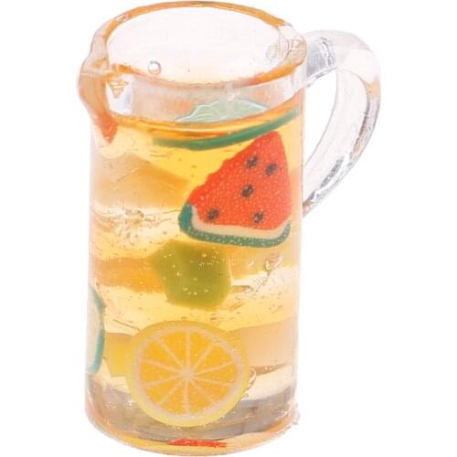 1Pcs 1/12 doll house Miniature Accessories Mini Resin Fruit Tea Cup Simulation Miniature Drinks Model Toy Doll Home Decoration