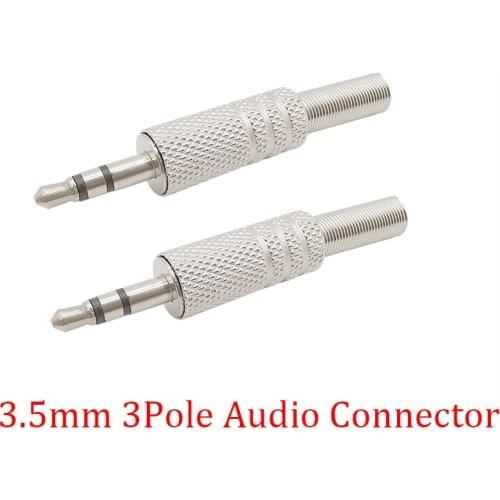 2Pcs Replacement 3.5mm Audio Connectors 3.5mm 3 Pole Male Plug Repair Headphone Stereo Audio Solder Earphone Jack Audio Adapter