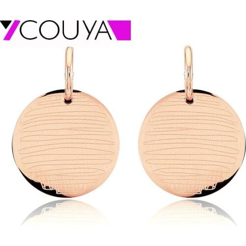 2021 Fashion Cool Round Gold/Rose Gold Color Chain Trendy Jewelry Present Circle Metal Punk Earrings