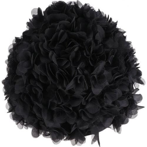 3D Flower Petals Shaped Swim Cap Fashion Swimming Hat Adults Bathing Cap Black