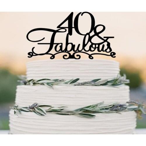 40 Cake Topper FABULOUS / 40th Birthday Cake Topper /Wedding Cake Topper
