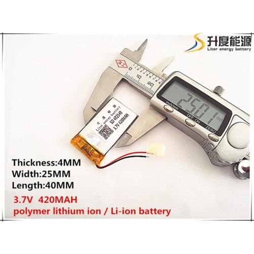 5pcs [SD] 3.7V,420mAH,[402540] Polymer lithium ion / Li-ion battery for TOY,POWER BANK,GPS,mp3,mp4,cell phone,speaker