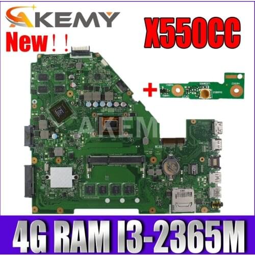 Akmey X550CC For Asus X550CA R510C Y581C X550C X550CL laptop motherboard I3-2365M CPU 4G tested 100% work original mainboard