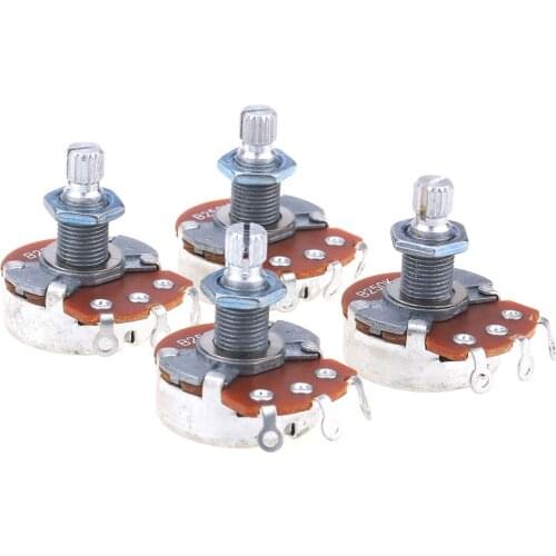 Alpha Full Metric Sized Split Shaft Control Pots Linear Taper B250K Potentiometers for Guitar (Set of 4)