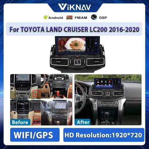Anti-Glare Auto Audio Headunit For TOYOTA LAND CRUISER LC200 2016 -2020 Android 10.0 GPS Navigation DVD Multimedia Player 128GB