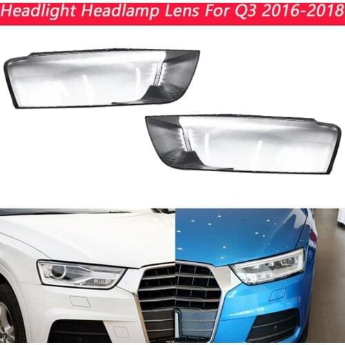 Car Front Headlight Head Light Lamp Lens Shell Cover Replacement for - Q3 2016 2017 2018