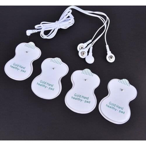 Four Additional 2.5mm Tens Electrode Leads Are Connected To The Cable Pole Sticker Pad For Digital Massage