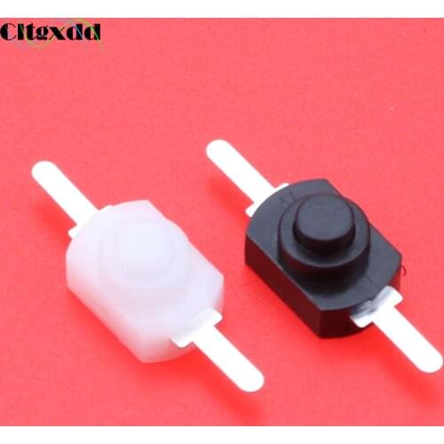 Cltgxdd 1Pcs White / Black Self-locking Button Switch 1A 30V DC 250V Latching ON-OFF Mini Torch Push Button Switch