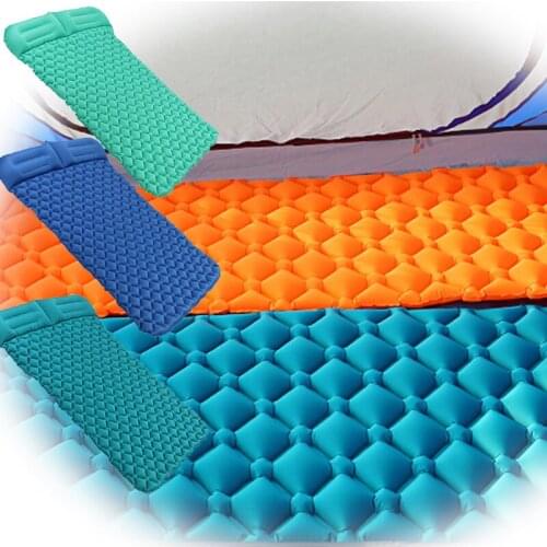Outdoor Double Sleeping Pad Air Camping Mats Inflatable Picnic Cushion Moistureproof Camping beach Mat With Pillow Sleeping Pad