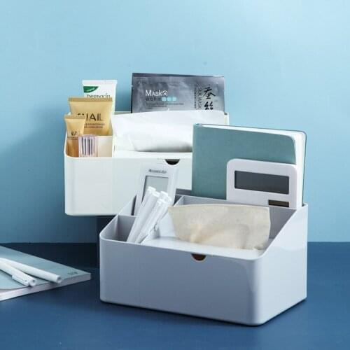 Cosmetic Storage Box Office Storage Desktop Tissue Box Living Room Remote Control Coffee Table Storage Box Roll Paper Tray