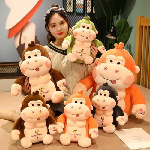 1pc 35/45CM Cute Cartoon Orangutan Doll Plush Toy Stuffed Soft Gorilla Animal Pillow Doll Birthday Gifts For Kids