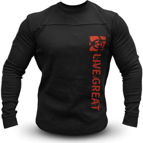 Men Fitness Running Shirt Long Sleeve Sweatshirt Gym Sport T Shirt Exercise Training Jogging Tee Tops Bodybuilding Workout Shirt