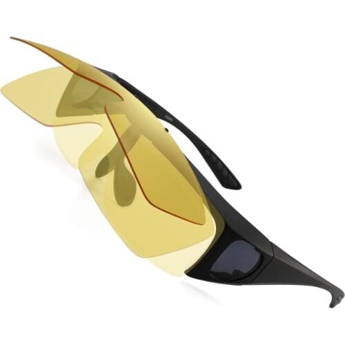 Fit Over Wrap Around Vision Nocturna Men AntiGlare Night Vision Yellow Sunglasses Driving Polarized Prescription Glasses Goggles