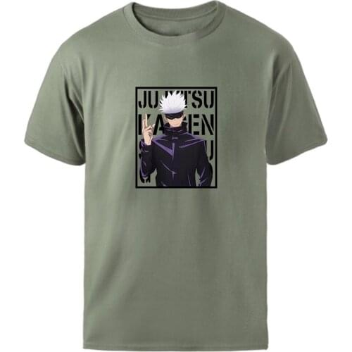 Jujutsu Kaisen Tees T-shirts Men Vintage Gojo Satoru Short Sleeve New Tshirts Vintage Outdoor Tees Male Tops Camiseta Homme