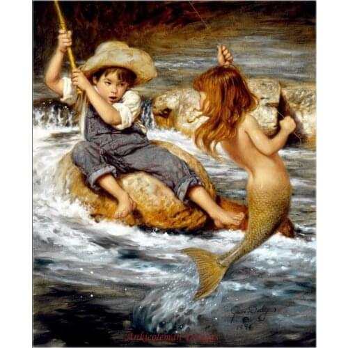 Needlework for Embroidery DIY DMC High Quality - Counted Cross Stitch Kits 14 ct Oil painting - Catch of My Dreams