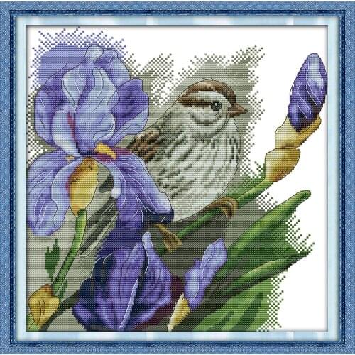 K741 and flowers cross stitch set animal pattern canvas DMC color 18ct 14ct 11ct embroidery kit DIY handmade needlework