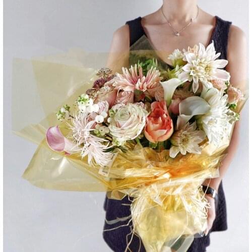 New 10pcs Colorful Transparent Flower Wrapping Papers Waterproof Flower Packing Paper Gift Wrapping Paper