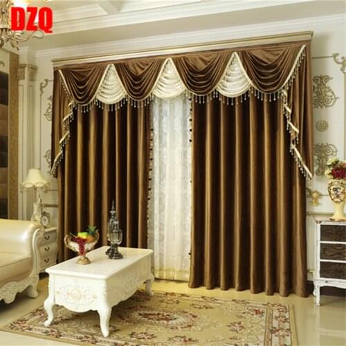 New Solid Color Dutch Velvet Valance Window Curtains Fabric European Curtain in Living Room Blackout Pelmet Drapes for Bedroom