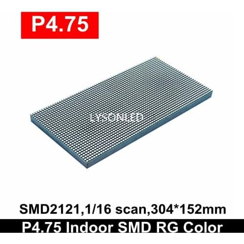 Wholesale Price Indoor P4.75 SMD RG Dual Color Led Panel Module 304x152mm , Replace F3.75 Dot LED Matrix 64x32 Pixels