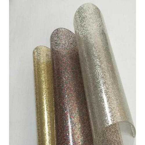 1.2*1m Clear Glitter PVC Vinyl Fabrics 2mm Thick Soft Glass Crystal Plate Changing Rainbow Metal Plastic Film Leather