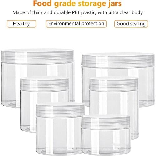 30-150ml Storage Jars Empty With Cosmetic Jars Makeup Clear lid Plastic Screw-on Refillable Makeup Balm Container Travel Bottle