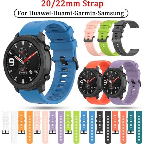 22mm/20mm watch Strap for Amazfit GTR 42mm 47mm Soft silicone smart watch bracelet For Huawei Watch GT 2e/GT2 46mm 42mm/GT2 Pro